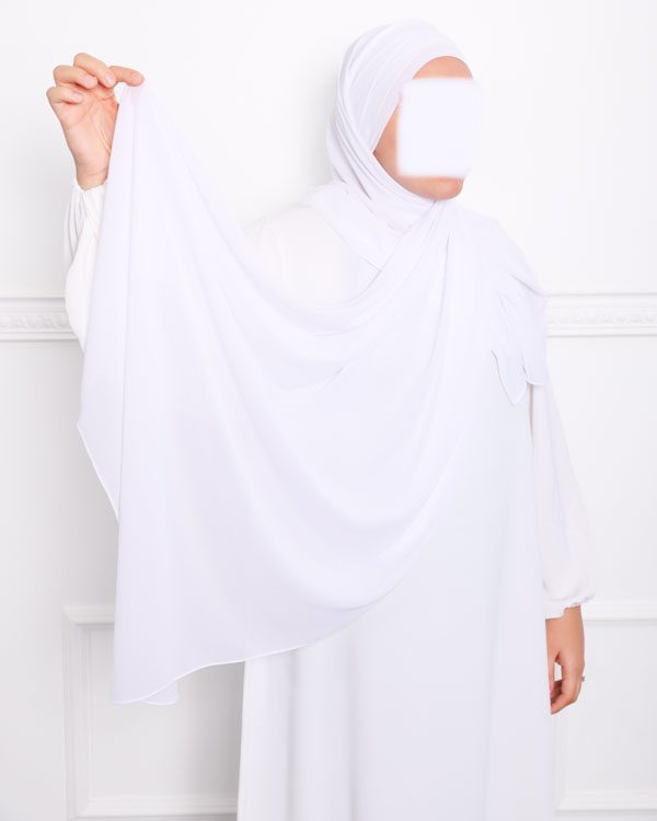 Hijab pas cher a enfiler en mousseline croise hijab croisé mousseline hijab pas cher blanc